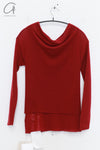 SWAYING 25 Early Spring Water-soluble Wool Fake Two-piece Sweater Series SW-SW25PS1T06-HONG Red SW-SW25PS1T06
